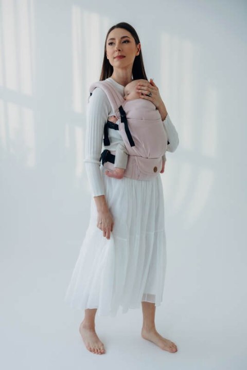 Nosidełko LennyLight z tkaniny skośno-krzyżowej (50% bawełna, 50% wiskoza bambusowa), rozmiar standard - MARSHMALLOW