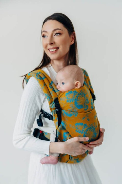 Nosidełko LennyLight z tkaniny żakardowej 100% bawełna , rozmiar standard - RETRO'N'ROSES - ROSARIUM