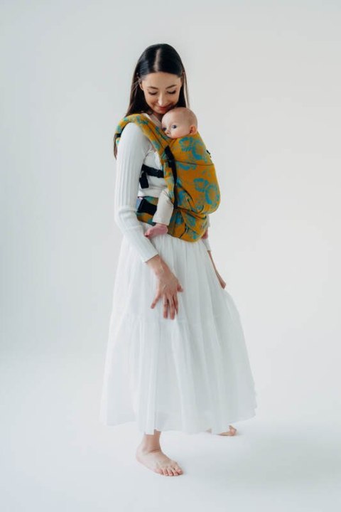 Nosidełko LennyLight z tkaniny żakardowej 100% bawełna , rozmiar standard - RETRO'N'ROSES - ROSARIUM