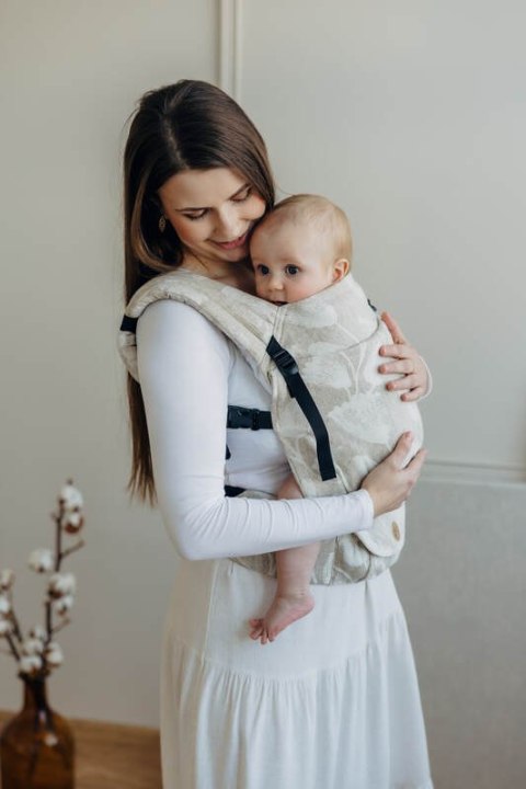 Nosidełko LennyLight z tkaniny żakardowej (50% bawełna, 25%konopie, 25% lyocell) , rozmiar standard - VIRIDIFLORA - CONNECT