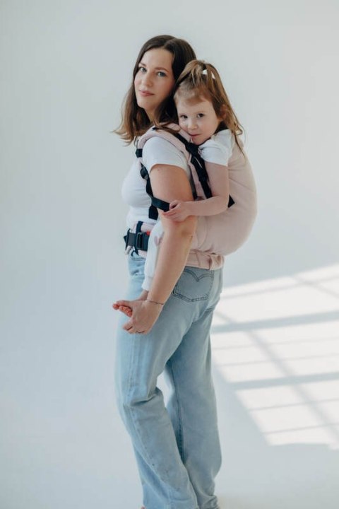 Nosidełko LennyPreschool z tkaniny skośno-krzyżowej (50% bawełna, 50% wiskoza bambusowa), rozmiar preschool - MARSHMALLOW