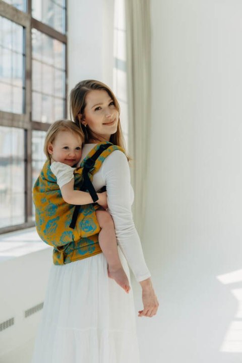 Nosidełko LennyPreschool z tkaniny żakardowej 100% bawełna, rozmiar preschool - RETRO'N'ROSES - ROSARIUM