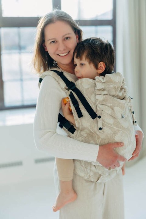 Nosidełko LennyPreschool z tkaniny żakardowej (50% bawełna, 25%konopie, 25% lyocell), rozmiar preschool - VIRIDIFLORA - CONNECT