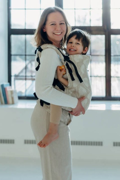 Nosidełko LennyPreschool z tkaniny żakardowej (50% bawełna, 25%konopie, 25% lyocell), rozmiar preschool - VIRIDIFLORA - CONNECT