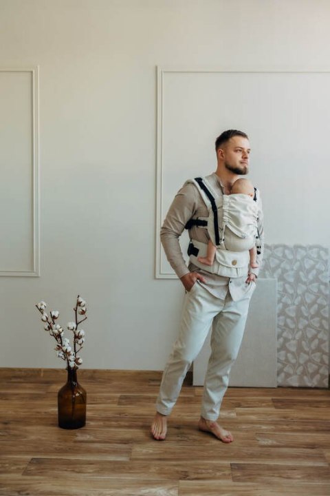 Nosidełko LennyUpGrade PRO z tkaniny skośno-krzyżowej (50% bawełna, 25% konopie, 25% lyocell), rozmiar standard - AIRY