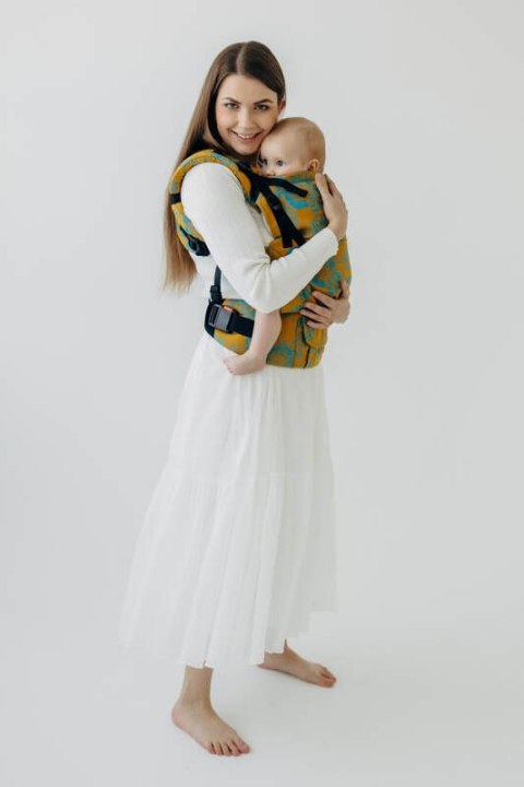 Nosidełko LennyUpGrade PRO z tkaniny żakardowej 100% bawełna , rozmiar standard - RETRO'N'ROSES - ROSARIUM