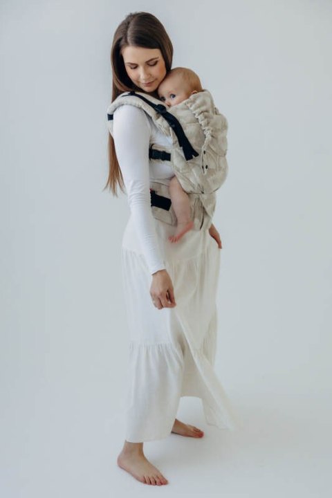 Nosidełko LennyUpGrade PRO z tkaniny żakardowej (50% bawełna, 25%konopie, 25% lyocell) , rozmiar standard - VIRIDIFLORA - CONNEC