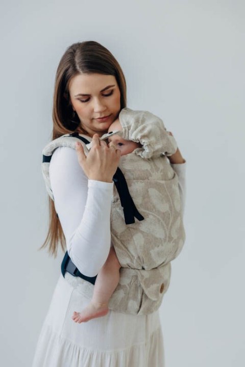 Nosidełko LennyUpGrade PRO z tkaniny żakardowej (50% bawełna, 25%konopie, 25% lyocell) , rozmiar standard - VIRIDIFLORA - CONNEC