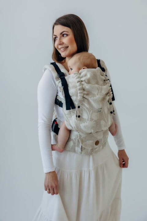 Nosidełko LennyUpGrade PRO z tkaniny żakardowej (50% bawełna, 25%konopie, 25% lyocell) , rozmiar standard - VIRIDIFLORA - CONNEC