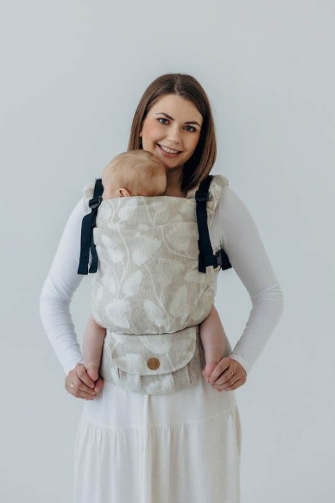 Nosidełko LennyUpGrade PRO z tkaniny żakardowej (50% bawełna, 25%konopie, 25% lyocell) , rozmiar standard - VIRIDIFLORA - CONNEC