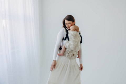 Nosidełko LennyUpGrade PRO z tkaniny żakardowej (50% bawełna, 25%konopie, 25% lyocell) , rozmiar standard - VIRIDIFLORA - CONNEC