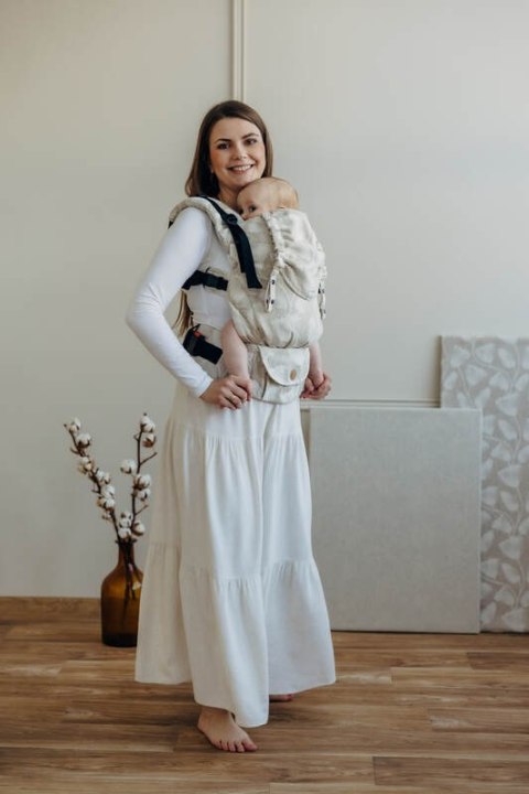 Nosidełko LennyUpGrade PRO z tkaniny żakardowej (50% bawełna, 25%konopie, 25% lyocell) , rozmiar standard - VIRIDIFLORA - CONNEC