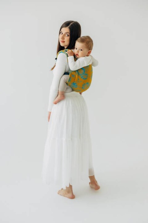 Nosidło Klamrowe Onbuhimo PRO z tkaniny żakardowej (100% bawełna), rozmiar standard - RETRO'N'ROSES - ROSARIUM