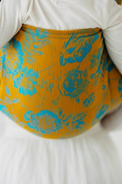 Nosidło Klamrowe Onbuhimo PRO z tkaniny żakardowej (100% bawełna), rozmiar toddler - RETRO'N'ROSES - ROSARIUM