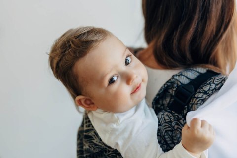 Nosidło Klamrowe Onbuhimo PRO z tkaniny żakardowej (100% bawełna), rozmiar toddler - WOLNY DUCH - COCOON