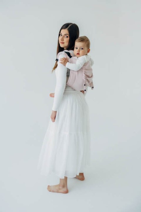 Nosidło Klamrowe Onbuhimo z tkaniny skośno-krzyżowej (50% bawełna, 50% wiskoza bambusowa), rozmiar Standard - MARSHMALLOW