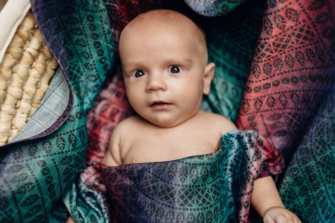 Otulacz Bambusowy Maxi - PAWI OGON - CZARNY OPAL SMOKY (drugi gatunek)