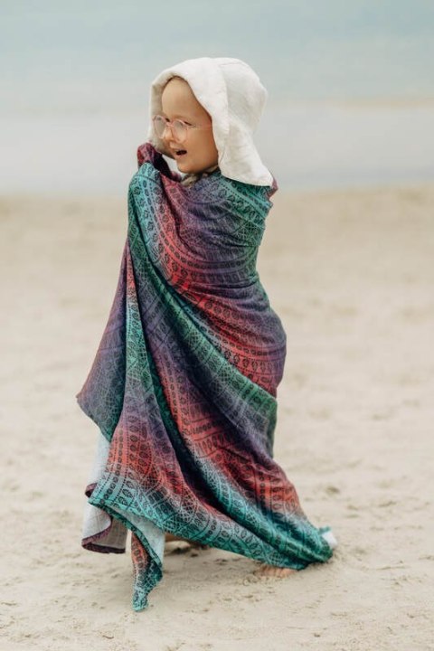 Otulacz Bambusowy Maxi - PAWI OGON - CZARNY OPAL SMOKY (drugi gatunek)