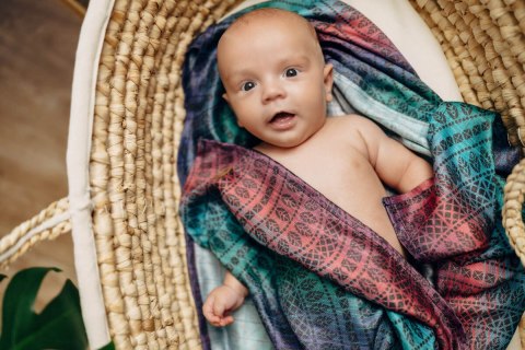 Pieluszka Bambusowa - PAWI OGON - CZARNY OPAL SMOKY (drugi gatunek)