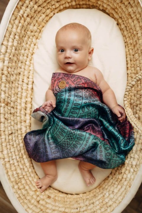 Pieluszka Bambusowa - PAWI OGON - CZARNY OPAL SMOKY (drugi gatunek)