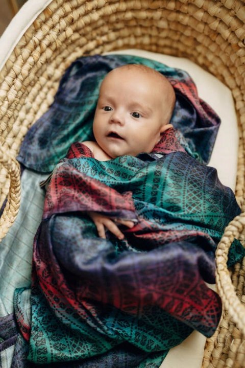 Pieluszka Bambusowa - PAWI OGON - CZARNY OPAL SMOKY (drugi gatunek)