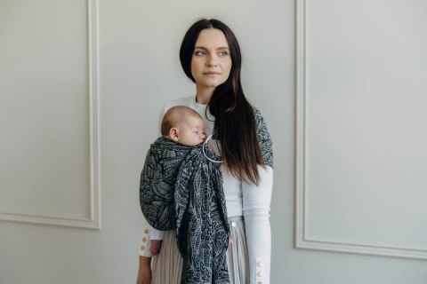 Żakardowa chusta kółkowa do noszenia dzieci, (100% bawełna), ramię bez zakładek - WOLNY DUCH - COCOON - standard 1.8m