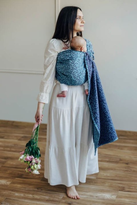 Żakardowa chusta kółkowa do noszenia dzieci, (100% bawełna), ramię bez zakładek - ZACZAROWANY ZAKĄTEK - FAIRY - standard 1.8m