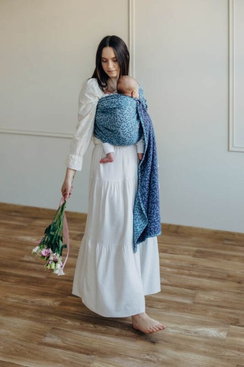 Żakardowa chusta kółkowa do noszenia dzieci, (100% bawełna), ramię bez zakładek - ZACZAROWANY ZAKĄTEK - FAIRY - standard 1.8m