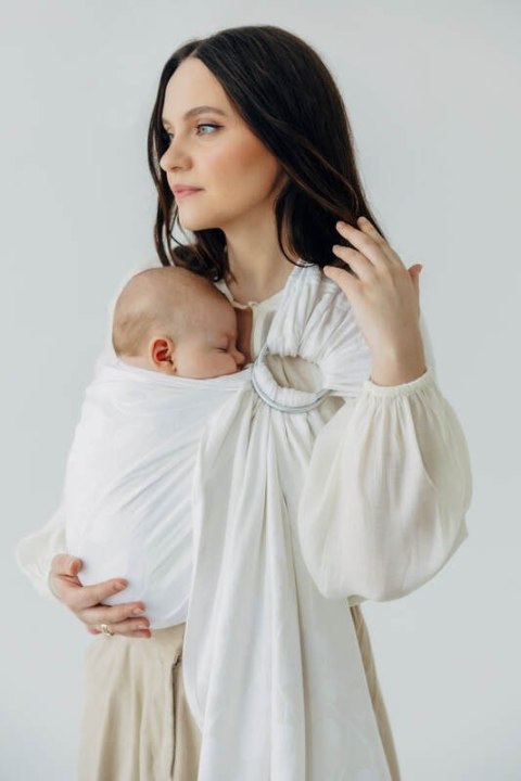 Żakardowa chusta kółkowa do noszenia dzieci, 100% wiskoza bambusowa, ramię bez zakładek - VIRIDIFLORA - MILKY WAY - standard 1.