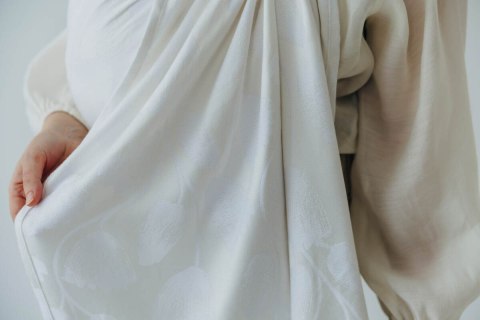 Żakardowa chusta kółkowa do noszenia dzieci, 100% wiskoza bambusowa, ramię bez zakładek - VIRIDIFLORA - MILKY WAY - standard 1.