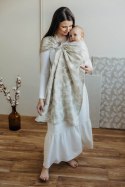 Żakardowa chusta kółkowa do noszenia dzieci (50% bawełna, 25%konopie, 25% lyocell), ramię bez zakładek - VIRIDIFLORA - CONNECT -