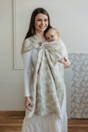 Żakardowa chusta kółkowa do noszenia dzieci (50% bawełna, 25%konopie, 25% lyocell), ramię bez zakładek - VIRIDIFLORA - CONNECT -