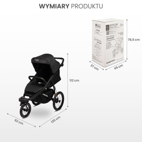 CARETERO WÓZEK SPACEROWY LIMA DELUXE BLACK