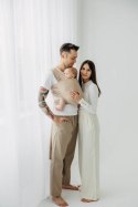 Chusta do noszenia dzieci, elastyczna - Nude Beige - rozmiar standardowy 5.0 m