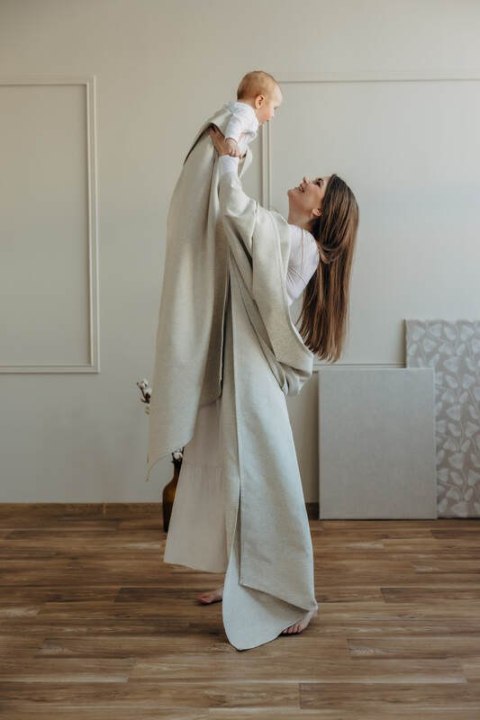 Chusta do noszenia dzieci, tkana splotem skośno-krzyżowym (50% bawełna, 25% konopie, 25% lyocell) - AIRY - rozmiar M