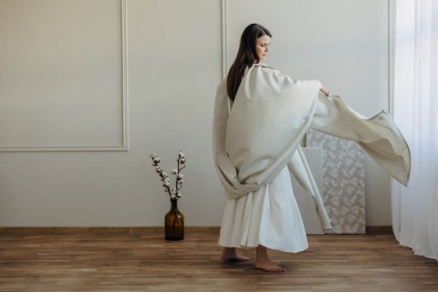 Chusta do noszenia dzieci, tkana splotem skośno-krzyżowym (50% bawełna, 25% konopie, 25% lyocell) - AIRY - rozmiar S