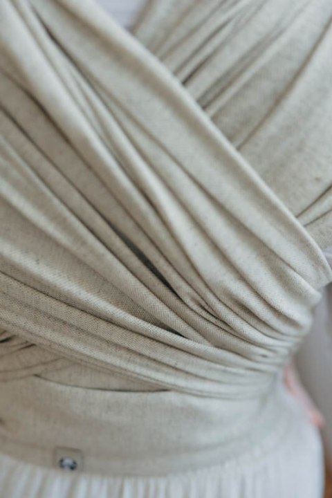 Chusta do noszenia dzieci, tkana splotem skośno-krzyżowym (50% bawełna, 25% konopie, 25% lyocell) - AIRY - rozmiar XS