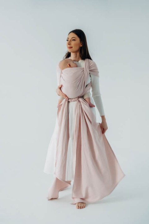 Chusta do noszenia dzieci, tkana splotem skośno-krzyżowym (50% bawełna, 50% wiskoza bambusowa) - MARSHMALLOW - rozmiar XL