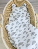 My Sweet Baby Kołderka z wypełnieniem i poduszka profilowana Miś - zestaw 2cz. - Chmurki szare