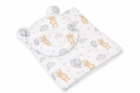 My Sweet Baby Kołderka z wypełnieniem i poduszka profilowana Miś - zestaw 2cz. - Miś z balonikami