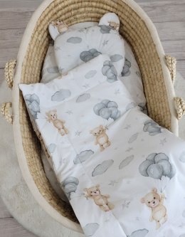 My Sweet Baby Kołderka z wypełnieniem i poduszka profilowana Miś - zestaw 2cz. - Miś z balonikami