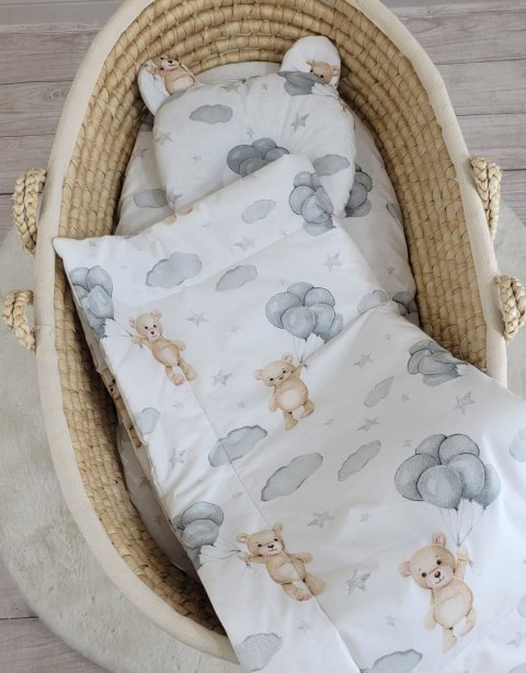 My Sweet Baby Kołderka z wypełnieniem i poduszka profilowana Miś - zestaw 2cz. - Miś z balonikami