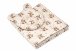 My Sweet Baby Kołderka z wypełnieniem i poduszka profilowana Miś - zestaw 2cz. - Misiove love