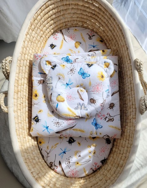 My Sweet Baby Kołderka z wypełnieniem i poduszka profilowana Miś - zestaw 2cz. - Summer meadow