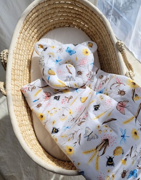 My Sweet Baby Kołderka z wypełnieniem i poduszka profilowana Miś - zestaw 2cz. - Summer meadow