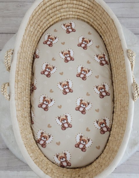 My Sweet Baby Prześcieradło bawełniane do kosza Mojżesza Boho wózka gondoli 75x35 cm - Misiove love