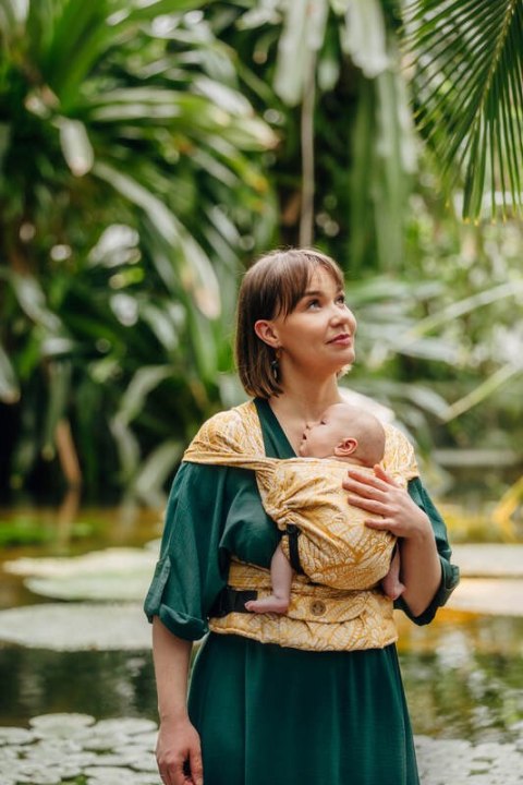 Nosidełko LennyHybrid Half Buckle, splot żakardowy, 100% wiskoza bambusowa , rozmiar standard - WOLNY DUCH - AURUM