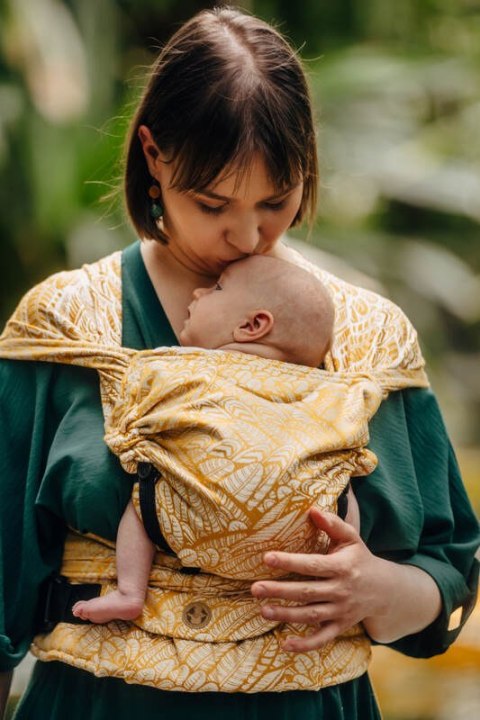 Nosidełko LennyHybrid Half Buckle, splot żakardowy, 100% wiskoza bambusowa , rozmiar standard - WOLNY DUCH - AURUM