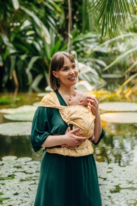 Nosidełko LennyHybrid Half Buckle, splot żakardowy, 100% wiskoza bambusowa , rozmiar standard - WOLNY DUCH - AURUM