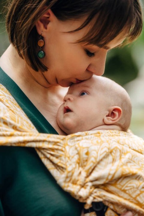 Nosidełko LennyHybrid Half Buckle, splot żakardowy, 100% wiskoza bambusowa , rozmiar standard - WOLNY DUCH - AURUM